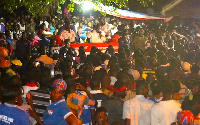 Nana Akufo-Addo addressing a gathering during his campaign tour.