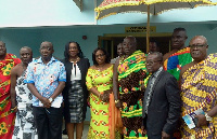 Okyenehene in a pose with the officials of the GMA and other stakeholders