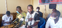 Communications Officer of the party, Mr. Kwesi Hanson addressing the press conference