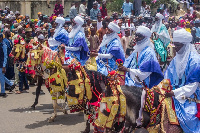 Some Muslims participating in horse race