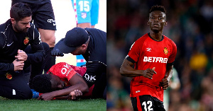 Baba Iddrisu collapsed the on pitch after suffering head injury