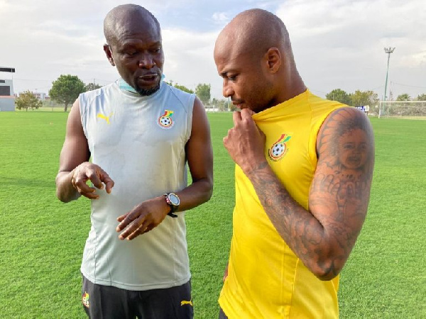 Andre Ayew with Black Stars coach CK Akonnor