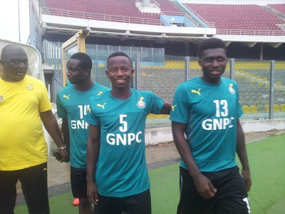 From left Dauda Mohammed, Yaw Yeboah and Alfred Duncan with Team Manager, Sabahn Quaye