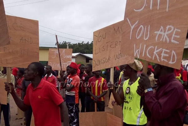 Protesters at the demonstration in Tamale