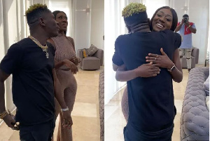 Hajia Bintu hugs Shatta Wale