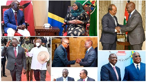 Kenya President William Ruto with leaders from other East African countries in different occassions