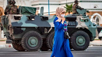 Armoured vehicles are patrolling the streets in the capital, Rabat