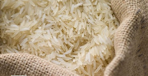 A bag of plastic rice intercepted by Nigerian customs