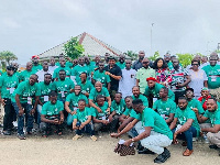 A group picture of the NDC youth wing in Ellembelle and some party executives