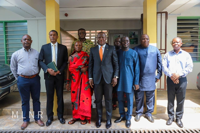 Samuel Abu Jinapor with the members of the committee