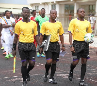 Issaka Afful (middle) will handle the game between Nigeria and DR Congo