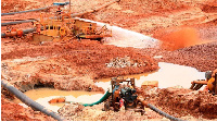 Mining Process using pressurized Water Pipes at the Base Titanium Site in Kwale County