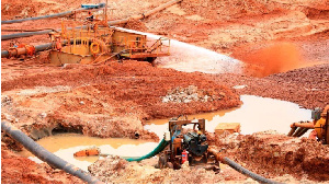 Mining Process using pressurized Water Pipes at the Base Titanium Site in Kwale County