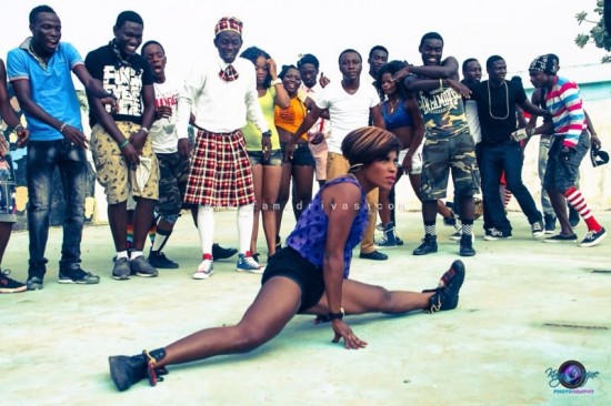 Dancers displaying for Dance Neke Neke Video