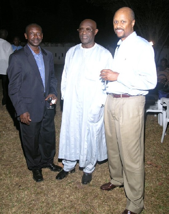 (From left to right) - Mr. Kwaku Poku, a business executive, Professor Ayensu and Mr. Ted Stewart, Vice President, Compensation & HRIM, Discovery Channel