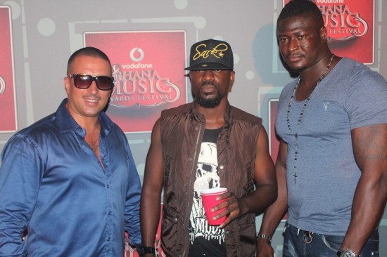 Sarkodie with crew and Bodyguard on the right @ VGMA 2013 Launch