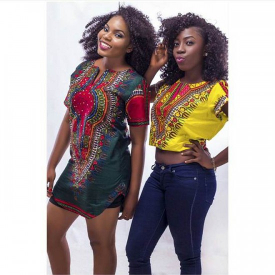 the dashiki short dress and crop top