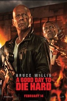 <p><strong>A GOOD DAY TO DIE HARD</strong>
  </p>
<p><strong>Starring:</strong> Bruce Willis, Jai Courtney, Sebastian Koch<br><br>

  <strong>Directed By:</strong> John Moore<br><br>

John McClane travels to Russia to help out his seemingly wayward son, Jack, only to discover that Jack is a CIA operative working to prevent a nuclear-weapons heist, causing the father and son to team up against underworld forces.<br><br>

<strong>Running time:</strong> 97mins<br><br>

<strong>Showing Times:</strong>12:00pm, 2:15pm, 4:30pm ,  6:45pm &9:20pm<br>
<br>
</p>