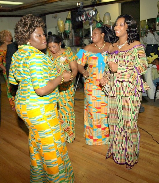 The ladies having great fun on the dance floor