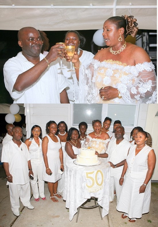 Proposing of Toast (top), bottom - The cutting of the 50th birthday 
cake