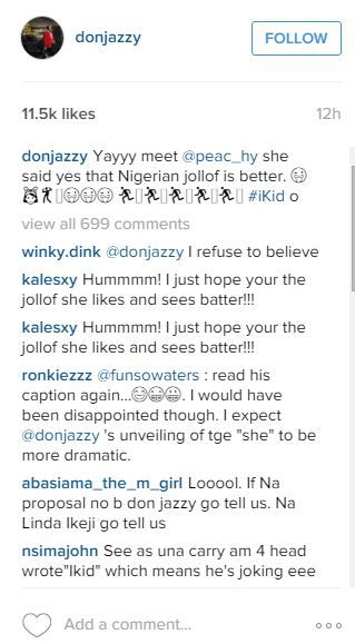 Did Peace Hyde say 'yes' to Don Jazzy?