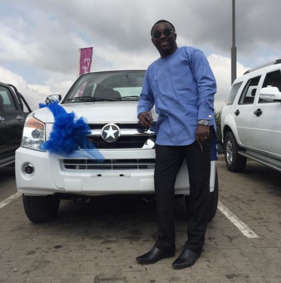 Ecow Smith Asante riding the Kantanka PickUp from the Accra Mall to the West Hills Mall