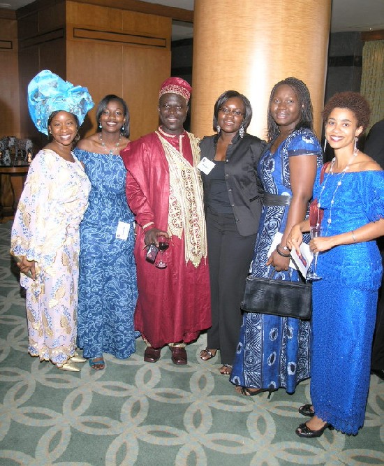 Kofi A. Boateng and Phebe Annan (third from right) posed with some of the guests.