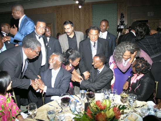 President Mbeki is congratulated by some of the dignitaries including Ambassador Andrew Young