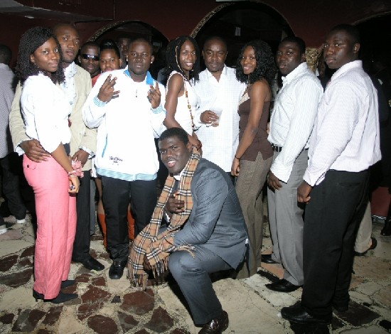 Hot Promoter/Producer, YawBoss(squatting), posed with Legendary Hot Promoter, Sammy Tuga (4th from right)