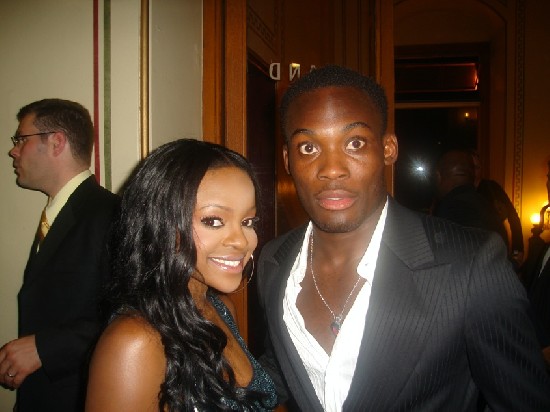 Keisha from Sugarbabes & Chelsea's Michael Essien at the MOBOs