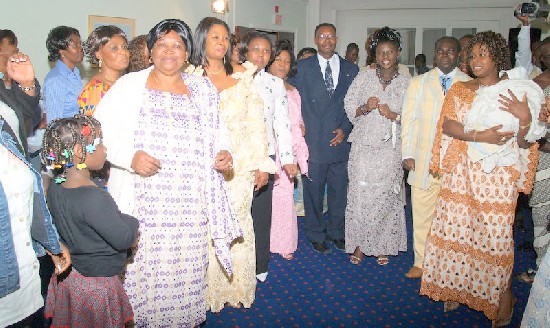 Esther and supporters on the dance floor