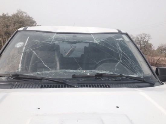 Barima Sidney's damaged car