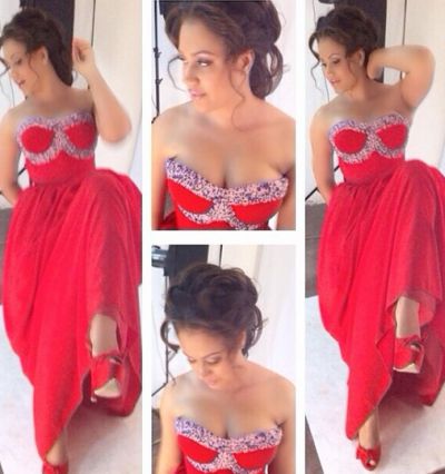 Nadia Buari looking hot in sexy red dress