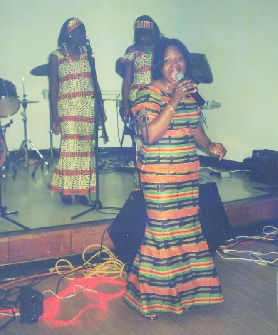 Joycelyn performs in her Kente outfit