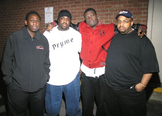 Castro posed with DJ Pryme (second left) and crew outside the auditorium