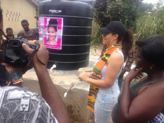 Nadia Buari commissions water project in Suhum-Abisim