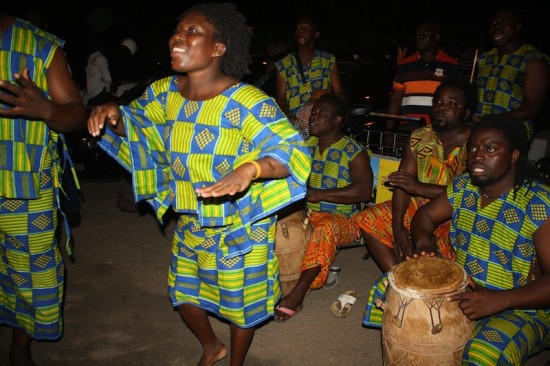 <em>Dance group at the airport to welcome Naa Okailey Shooter</em>