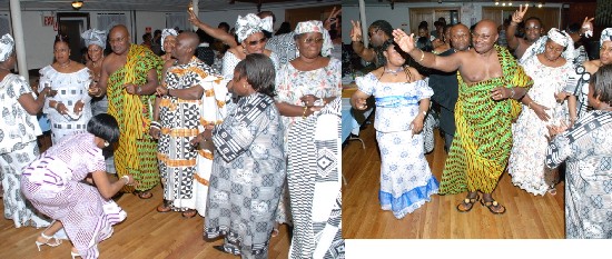 Nana and well wishers on the dance floor