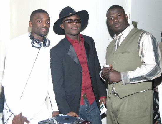 DJ Freddie, Flipman and Mark pose