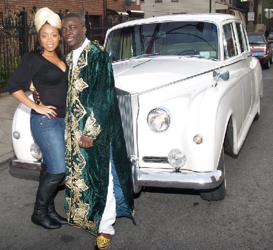 They posed infront of the Rolls Royce