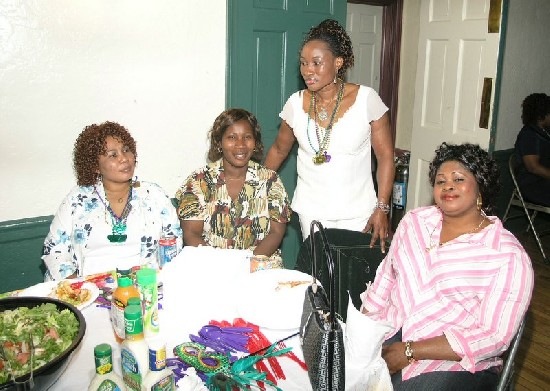 Agatha Sarkodie  (second right, standing) and friends at the party