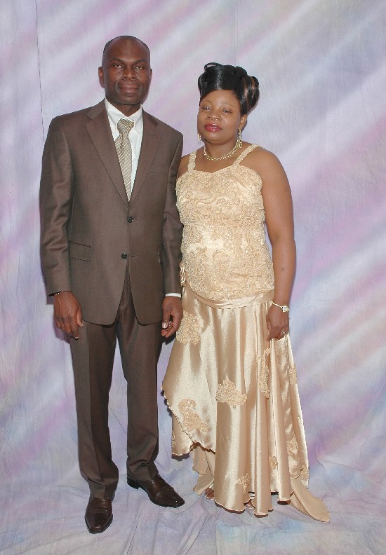 The great couple; Mr. & Mrs Akosah pose