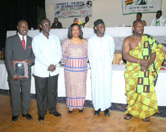 Mr. Thomas Nyarko of Black Star Travel and Tours (first left) posed with dignitaries after receving his award.