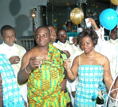 It is Toast time - Mr & Mrs Gyamfi raised their glasses in appreciation