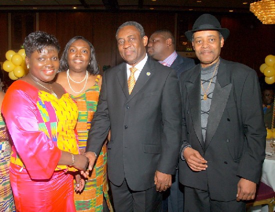 H. E. Osei posed with admirers including Attorney Georgette Djaba
(second left)