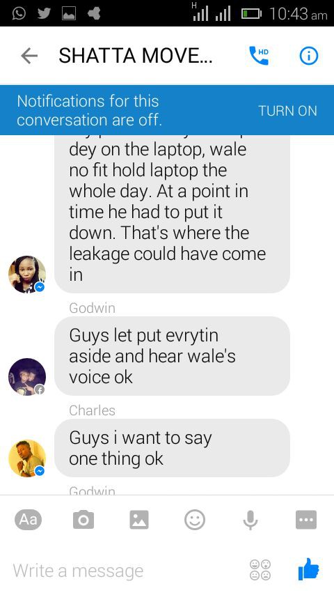 Screenshot of conversation  between shatta wale and his fans