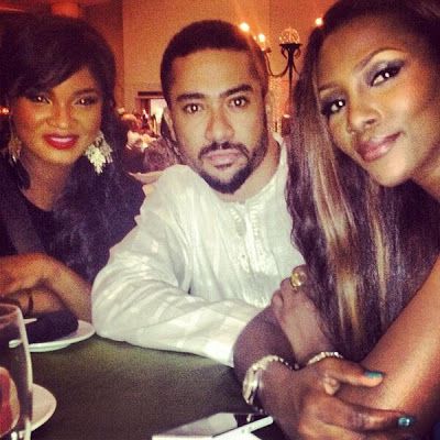 Majid spotted with Omotola & Genevive