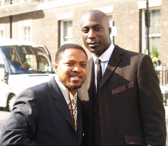 Mr. CNN and Fashion Designer; Oswald Boateng outside Chatham House