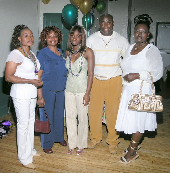 Delores (center) posed with her family.  Her mother; Agatha Sarkodie (first left)