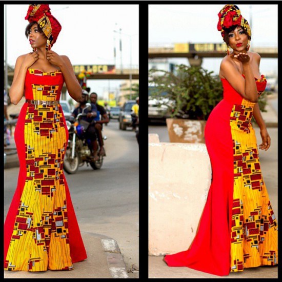 Ankara floor length dress